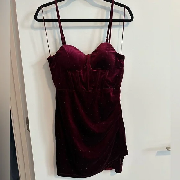 burgundy velvet dress windsor Guilty Pleasure Velvet Dress